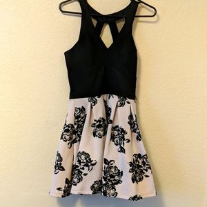 Pink and black dress